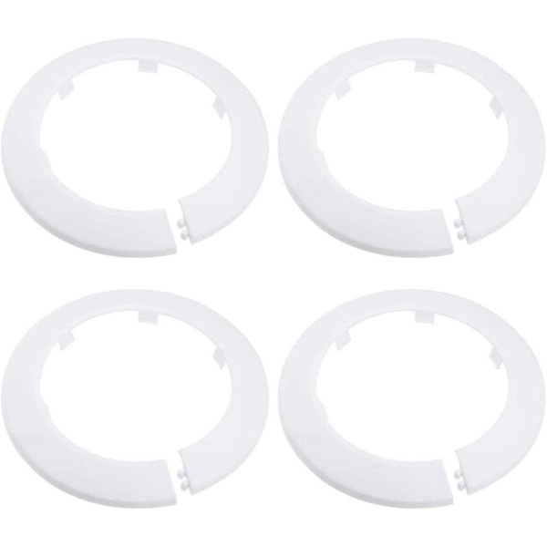 4 stk. veggflens ytre diameter flens enkel installasjon plast radiator rosett vannrør avløpsledning deksel krage vegg rørdeksel dekorasjon Pi White 90mm