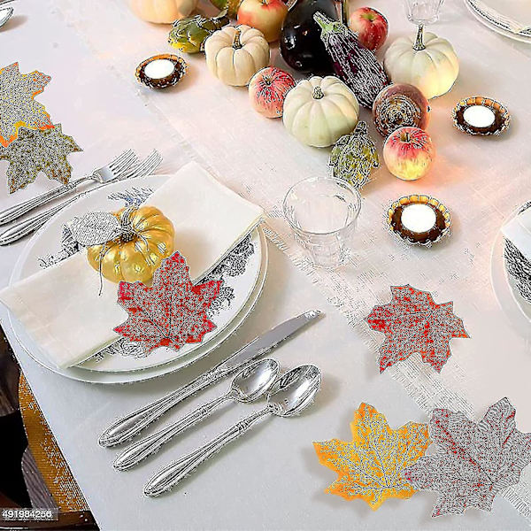 500 stk Efterårs Kunstige Lønblade Falske Efterårsblade Til Hjem Soveværelse Køkken Restaurant Midtpunkter Diy Festival Julefest Thanksgiving Bord