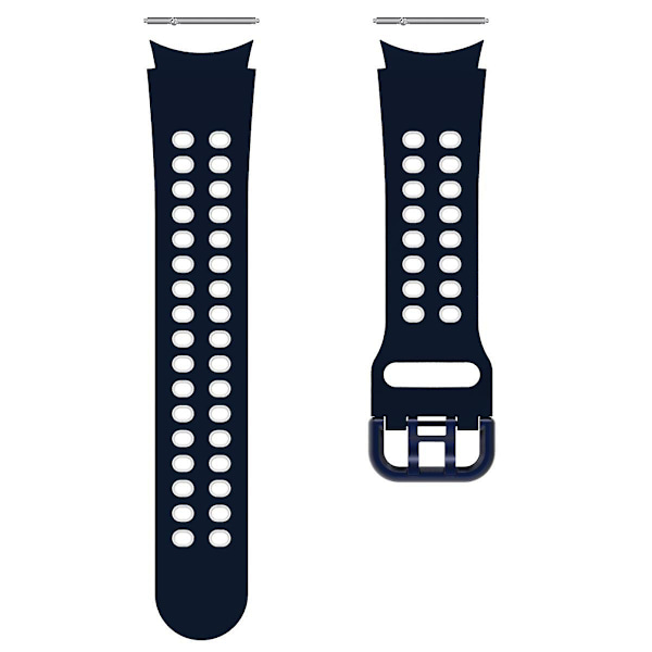 20mm silikoninen ranneke Samsung Galaxy Watch 5 40mm/44mm/5 Pro 45mm -kelloon kaksoisreikäsoljella Blue    White
