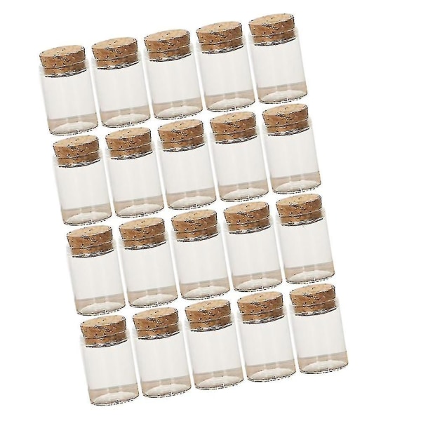 20 st korkglasflaskor Transparenta teförvaringsburkar Minitomma flaskor teförpackningsflaskor för hemmafest