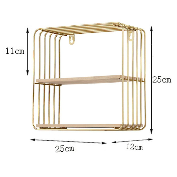 Flytande hyllor Väggmonterade hängande hyllor för väggdekor, förvaring | Metallfäste och träväggshylla för vardagsrum, sovrum, badrum, kök Style 3