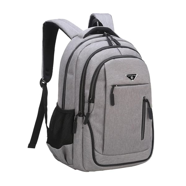 Ny Ankomst Stor Kapacitet Ryggsäck Män Laptop Ryggsäckar Oxford Svart Solid High School Student Väskor Light grey
