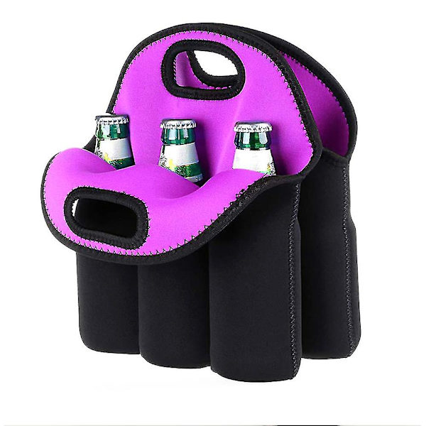 Sukelluskalja-pullosetti ulkokäyttöön, kannettava viinipullokassi, kuuden pullon kantokassi juhliin PURPLE
