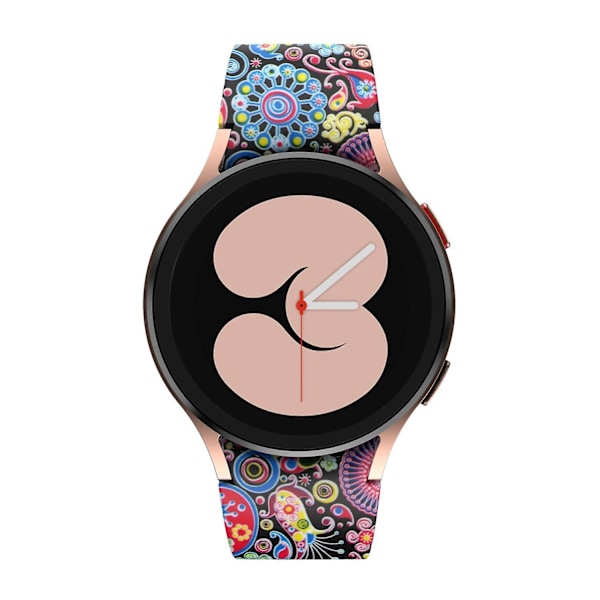 Kuvioitu silikonisoljellinen kellon ranneke Samsung Galaxy Watch4 Classic 42/46mm/Active 40/44mm -kelloille Colorful Jellyfish