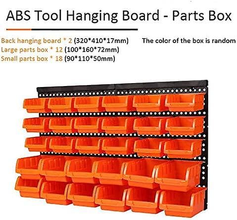 30-pack förvaringsställ med 2 väggpaneler, ABS-material, förvaringsställ för garageverkstad