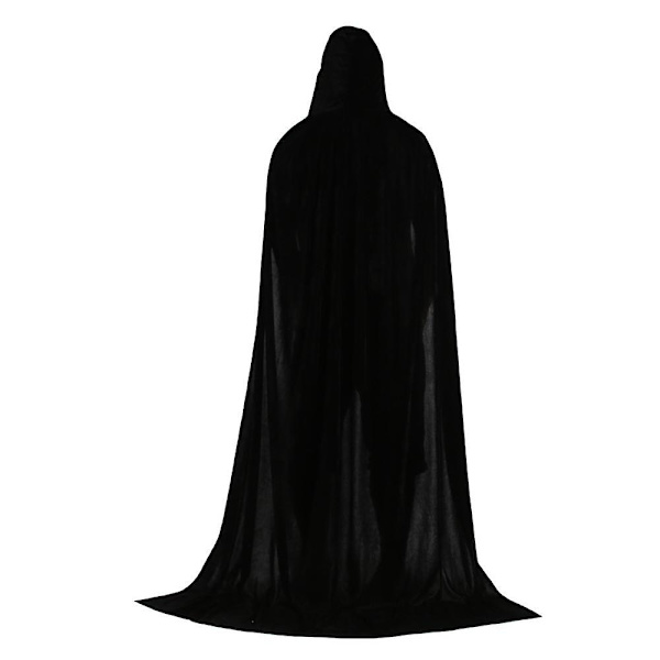 Unisex Fuld Længde Hætteklædt Kåbe Kostume Black 110cm
