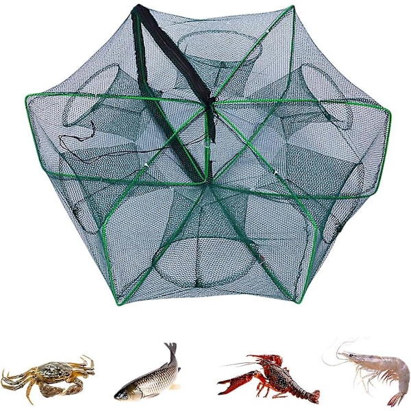 The Magic Kokoontaitettava Kalastusansa, 2024 Uusi The Magic Kalastusansa Kalastussarja, Kalastusverkko Pikkukaloille Katkaravuille Ravuille 6 holes 60x20cm