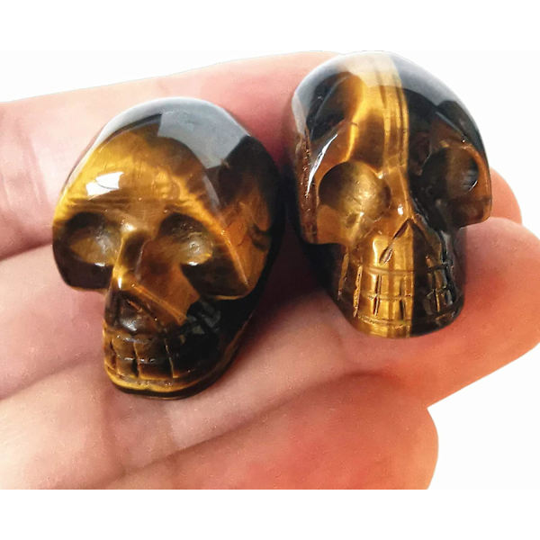 2 kpl Luonnon Tiikerinsilmä Mini Kristallikallo Figuriinit, 1 Tuuman Käsinveistetyt Kristallit Ja Parantava Kivi Huoneen Sisustus Jalokivi