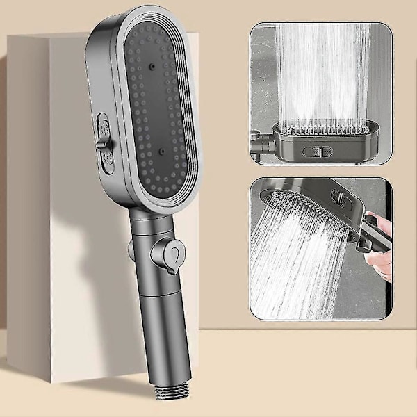 Duschhuvud med Mikrofonförstärkning Multifunktionell Universal Duschhuvud Badrumstillbehör Silver Shower Head
