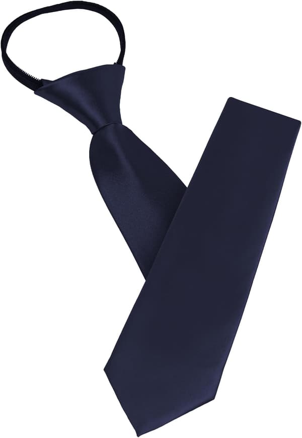 Herre Slips, Ensfarvet Klassisk Forknyttet Slips 8 cm til Mænd, Justerbare Slips til Mænd med Lynlås til Bryllup Festlige Begivenheder Navy Blue-Polyester
