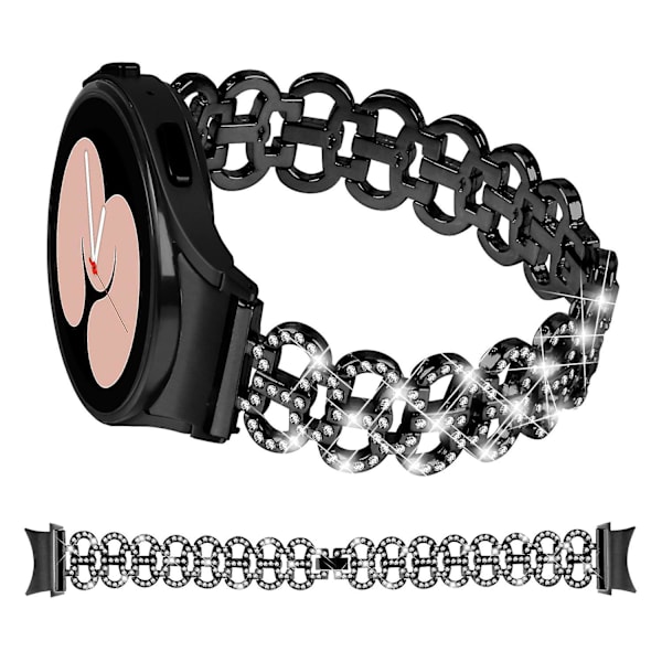 Metallisk armband med strass till Galaxy Watch4 40/44mm / Watch4 Classic 42/46mm / Watch 5 40/44mm Black