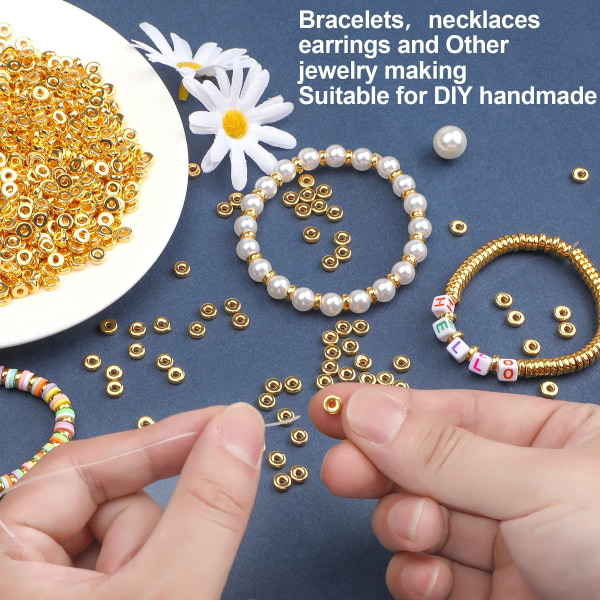 2000 st 6 mm platta runda distanspärlor Skiva lösa smycken Göra pärlor för DIY Armband Halsband Örhänge Craft Supplies