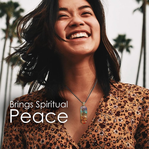 7 Chakra Halsband Handgjord Healing Orgonhänge Kristall Halsband Spirituell Med Justerbar Sladd För Män Kvinnor Positiv Energi, Meditation, Chakra Cr