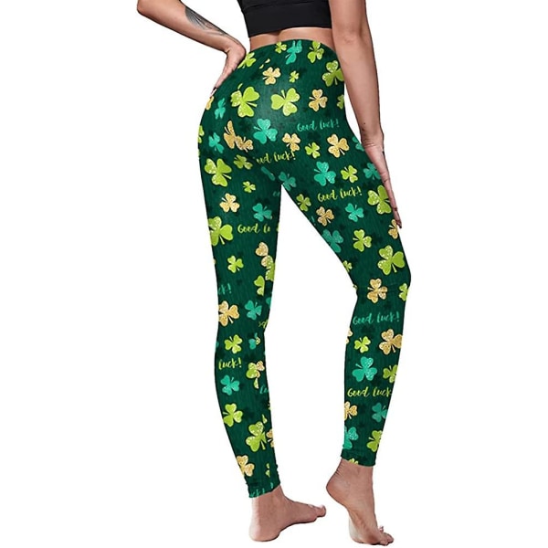 Kvinnors höga midja St. Patrick's Day irländska gröna kostym leggings Novelty 3d