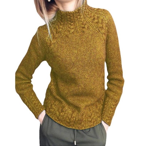 Dame sweater mode ensfarvet hamp mønster strikket sweater til kvinder Wine red Xxl