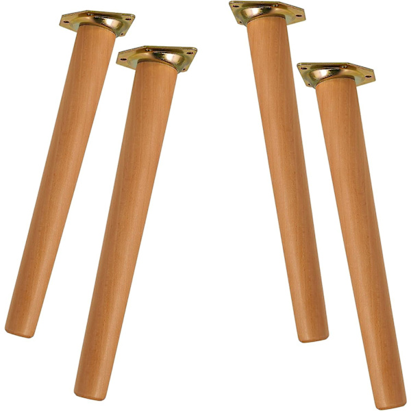 12 tommer møbelben, runde massive træbordsben, midt århundredes moderne erstatningsben perfekte til Ikea bord, sofa, seng, sofabord bensæt 12inch 12*2.375*1.625 inches