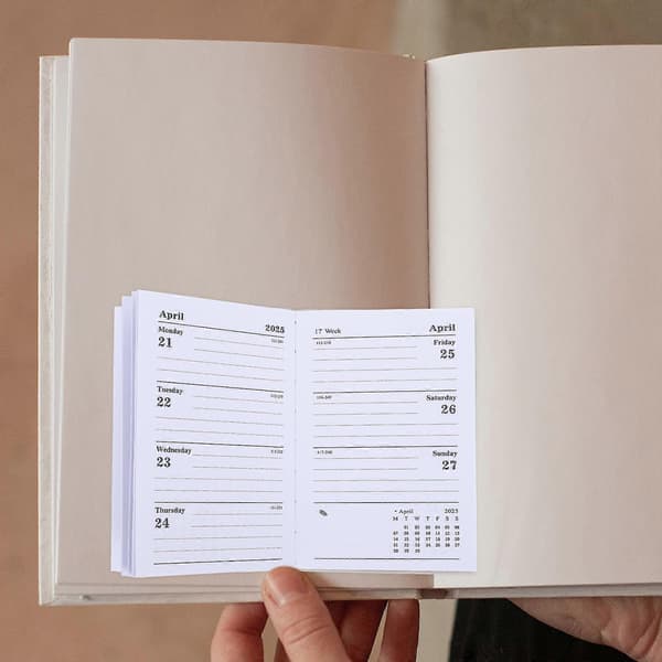 Kontor Arbejdsplanlægger Mini Notesblok Hjem 2025 Årlig Skema Notesblok Daglig Planlægnings Notesbog (A7)