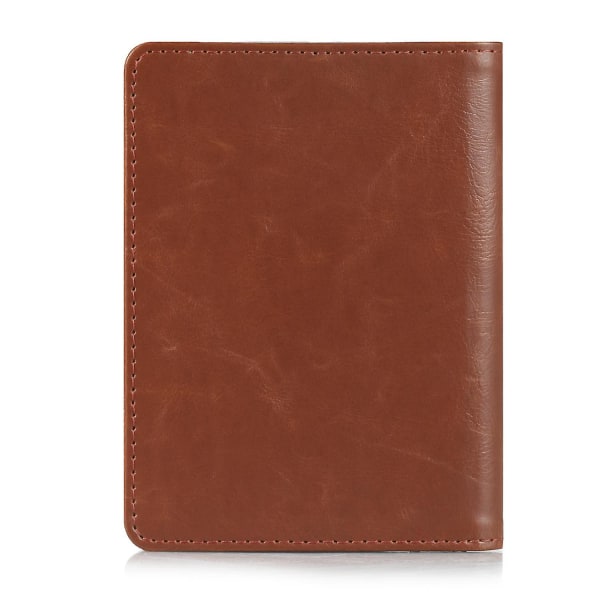 Multifunktionell PU-läder Bi-fold plånboksfodral Passfodral Brown