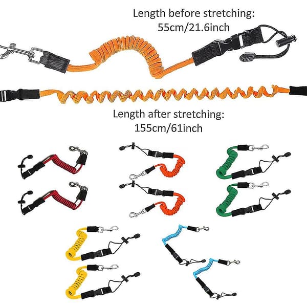 2-pack Kajakpaddla Koppel Rep Elastisk Säkerhetslina Vattensport Xixi Orange