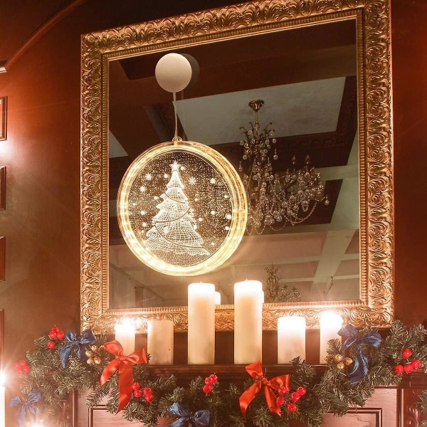 Julbelysning inomhus juldekorationer Batteridrivna hängande 3d ljusslingor för vägg, fönster, gång, uteplats, sovrum, varmvit (jul