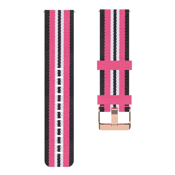 19mm Sport Vævet Nylon Canvas Urrem Til Xiaomi Haylou Solar LS01/ID205/Willful SW021 Black  Peach