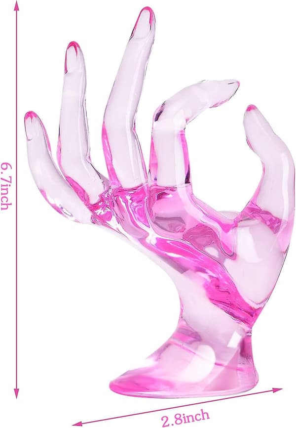 Hånd Ok Gestus Ring Display Stand, Hånd Kæde Display Stand Pink