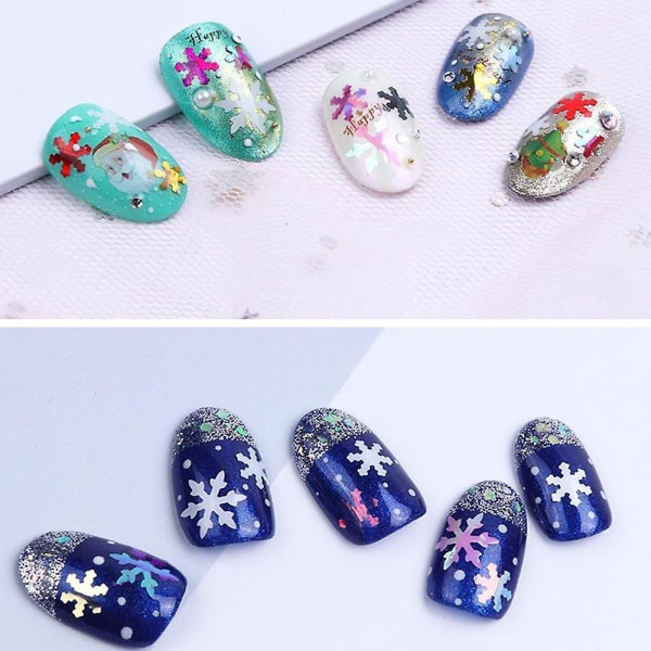 Joulukynsitaideglitterit Kynsisetit Kynsimallit Glitteri Joulu Kynsitaidetarvikkeet Koristeet style 2