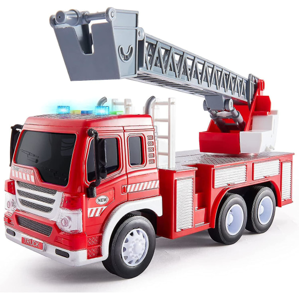 Barns brandbil Ljud och lätt leksak med utdragbar stege Stor friktion