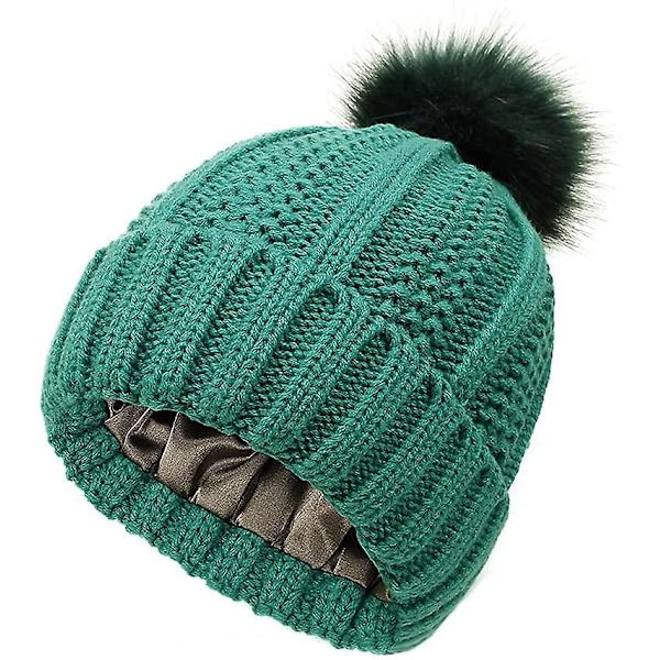 Vintermössa för kvinnor, tjock fleece, konstgjord päls, pom pom, bobble-mössa