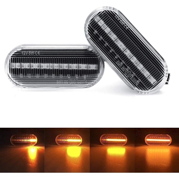Blinklys, 1 par dynamiske sideblinklys flytende sidemarkeringslys erstatning for V-W T5