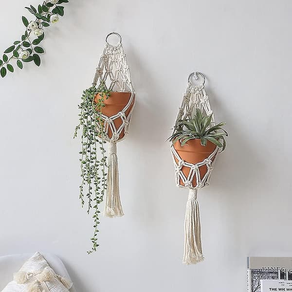 Boho Makramee Amppelit Kattokoukuilla