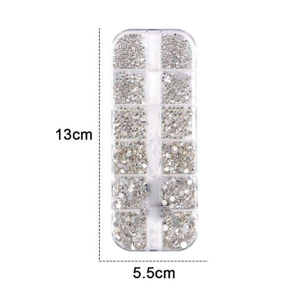 Nagelkonst Rhinestones runda kristaller glas flatback för DIY smyckestillverkning style 4
