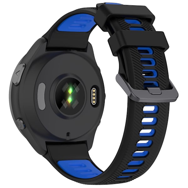 22mm Twill Tvåfärgat Armband i Silikon för Garmin Forerunner 965/955/945/935/745 Black Blue