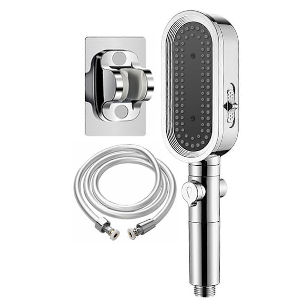 Duschhuvud med Mikrofonförstärkning Multifunktionell Universal Duschhuvud Badrumstillbehör Silver Set B