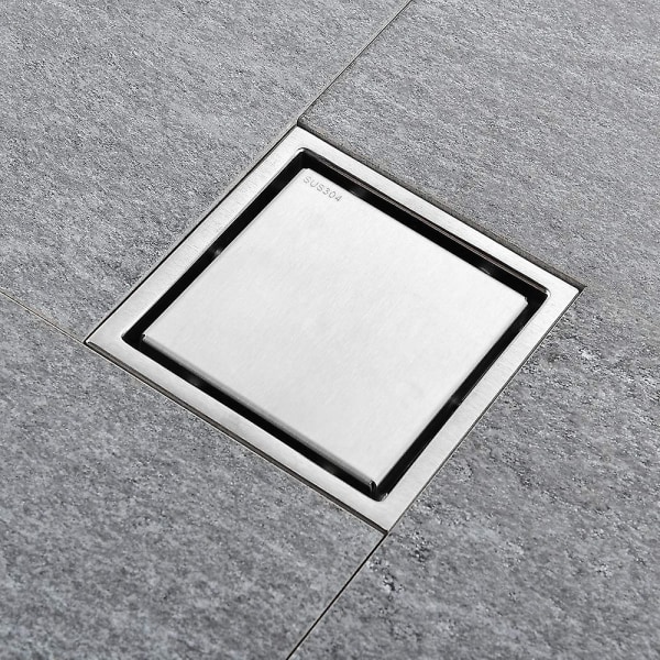 Inch Square Design Kakelgolv Duschavlopp Deodorant Center Quadrate Golvavlopp för badrum Kök Balkong, Gravity Seal (storlek: Deep Seal)