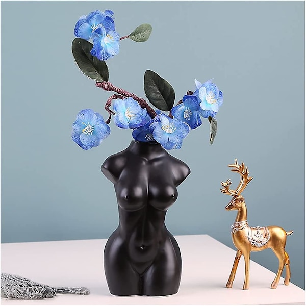 Kurvig keramisk vas, vit glaserad keramisk vas, blomsterskulptur minimalistisk inredning, chic bohemisk stil, dekorationer