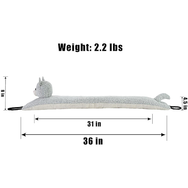 38 tommers vindstopper for dør og vindu, avtakbar og vaskbar vektet fransk 36 inch Cat
