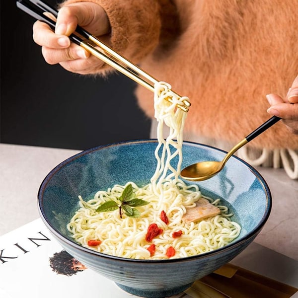 1 st Keramik Ramen Skål, Stor 43 Uns för Nudel, Nudel, Udon, Thailändsk Porslin för Alla Soppmåltider Skåldiameter: 7,87 tum