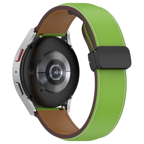 22 mm nahkainen ranneke taittolukko-soljella Samsung Galaxy Watch3 45 mm / Watch 46 mm / Huawei Watch 4:lle Green