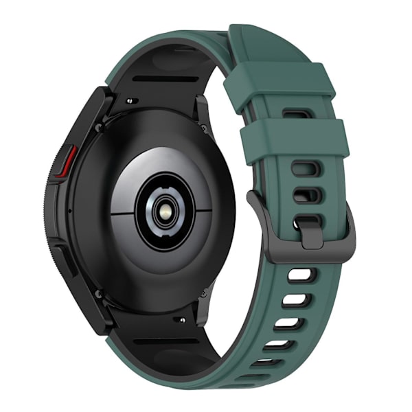 Silikoninen kellon ranneke Samsung Galaxy Watch 4/5/6 40/44mm / Watch6 Classic 43mm 47mm / 5 Pro 45mm -kelloille Olive Green  Black