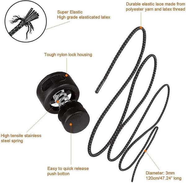 Elastiska låssnoddar med Acsergery reflekterande trådar, 3 mm löpskor Triathlon skosnören present