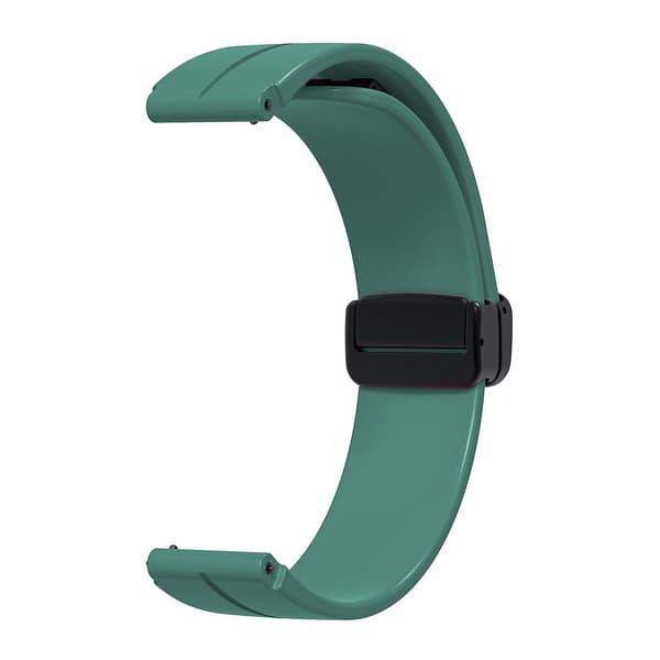 Til Keep B4/Huawei Watch Fit Mini 16mm Silikone Rem Udskiftning Urrem, Sort Foldespænde Pine Needle Green