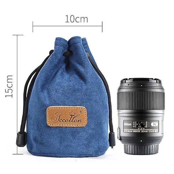 Mjuk kameraväska för Canon Nikon DSLR Handväska Dragsko Design Lins Bärväska Blue