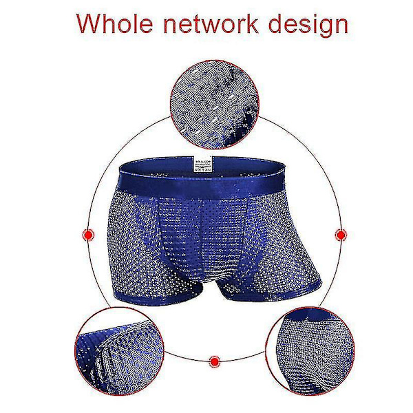 Män Boxershorts Underkläder Mesh Andas Bekväma Kalsonger Män Boxershorts Herrtrosor Gray M