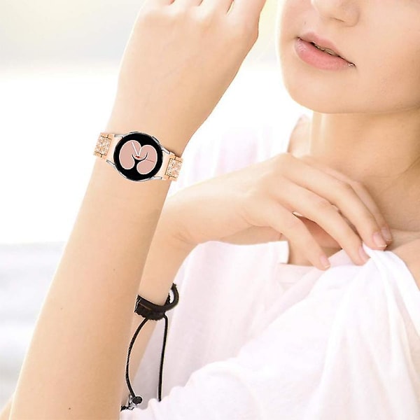 Urrem i rustfrit stål til Samsung Galaxy Watch4 Active 40mm/44mm/Watch4 Classic 42mm/46mm Rose Gold