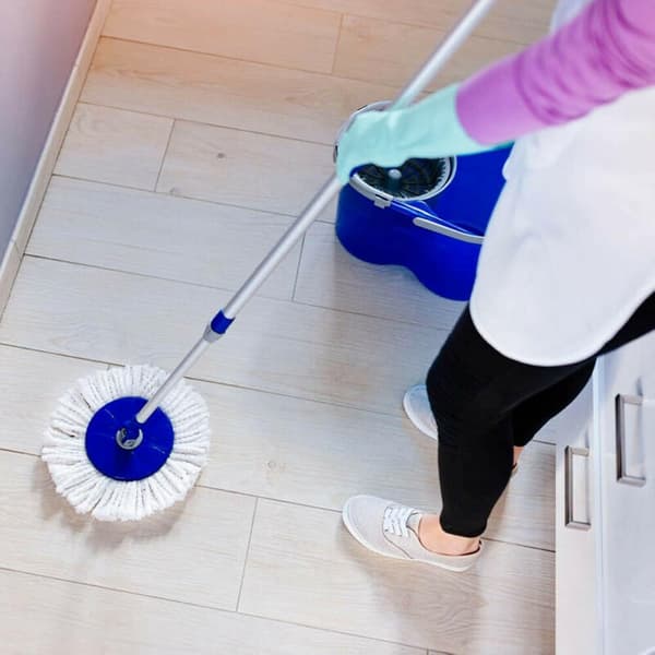4 stk. moppehode rengjøringsutskiftning mopper hode hvit mikrofiber moppehode refill 360° roterende rund spin magisk moppe erstatning kompatibel våt tørr mopp