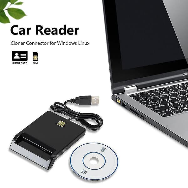 Smart Card Reader Dod Militær Usb Common Access Cac/sim/id/ic Bank/chip Kort