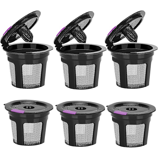 Gjenbrukbare kaffefiltre 6-pakning $enkle å bruke, gjenfyllbare kaffefiltre for én kopp - miljøvennlige filtre i rustfritt stål (6 stk) $6 kaffefiltre-