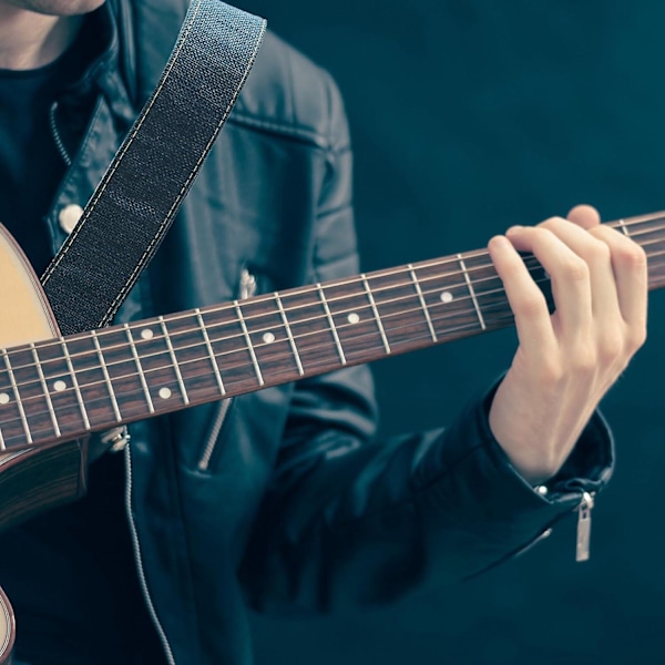 SBSGV Bomullslinne Gitarremmar: 145cm Justerbar Gitarremma Akustisk Gitarr Axelrem Mandolinrem Tillbehör Blue