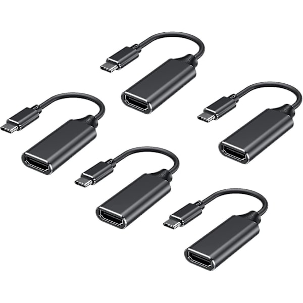 Usb C til HDMI Adapter 4k til Mac Os, Kompatibel med Macbook Pro 2019 - 5 Pak